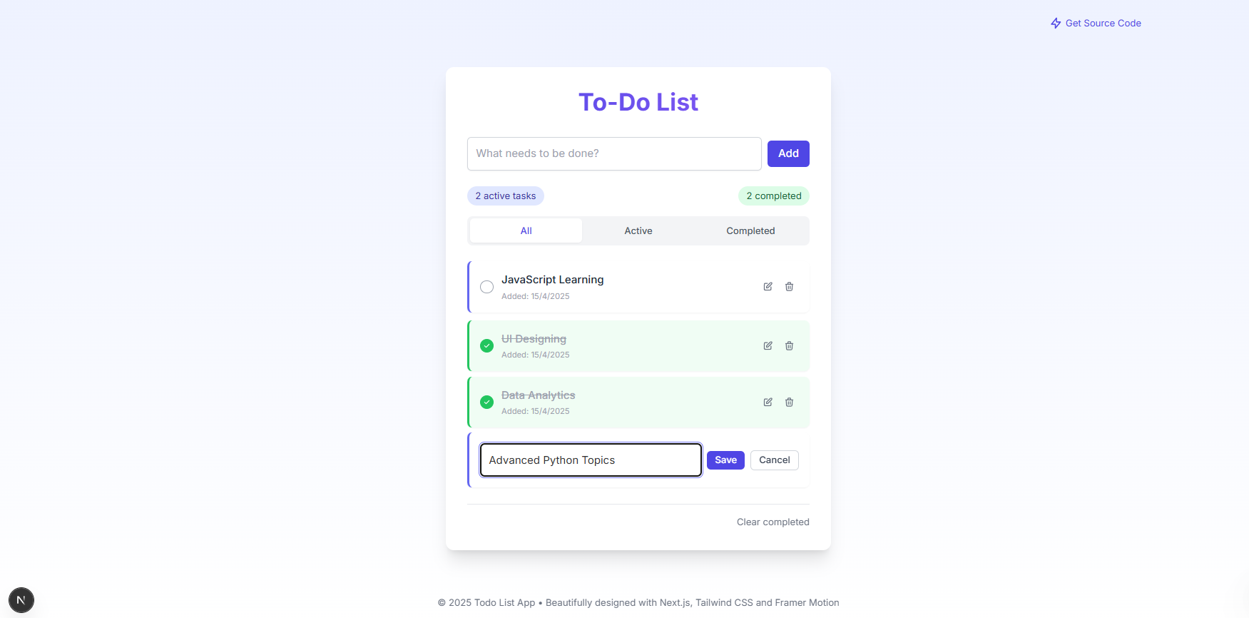 Modern Todo List App